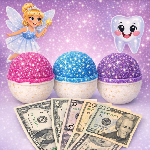 Tooth Fairy Bath Bombs – With Real Cash Surprise Inside!