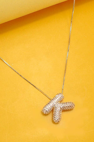 Initial Rhinestone Bubble Necklace