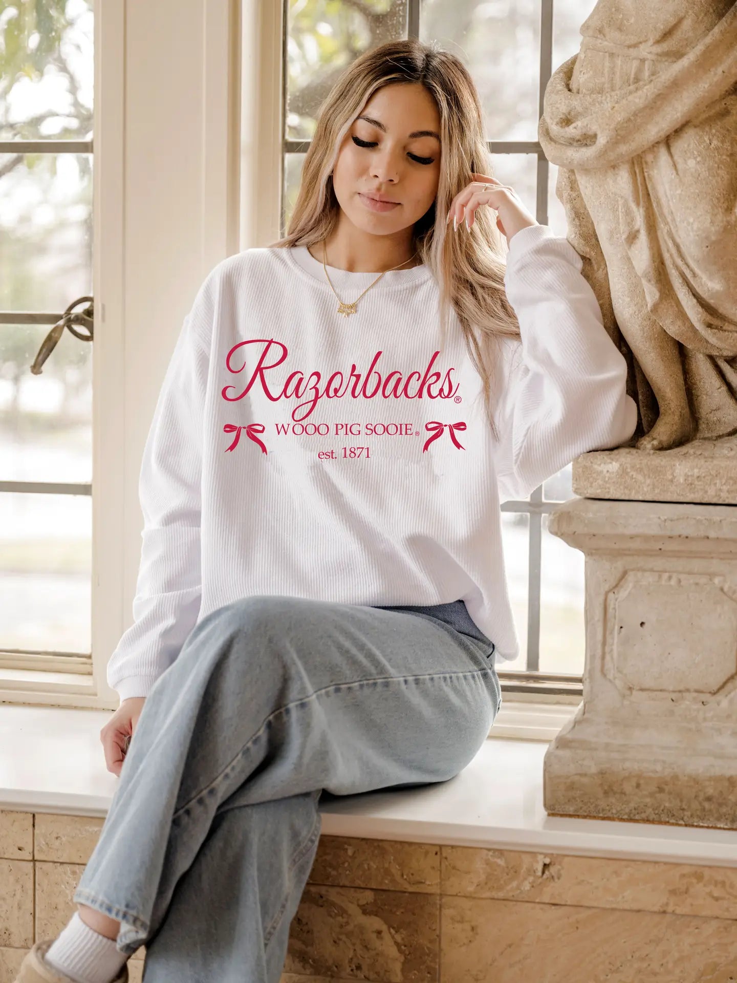 Razorbacks Est. Bows Corded Sweatshirt
