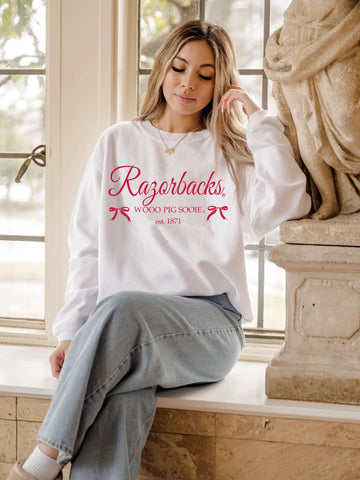 Razorbacks Est. Bows Corded Sweatshirt