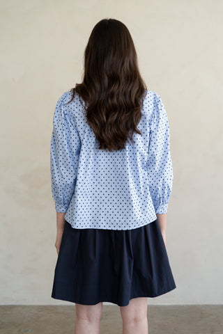 Elle Grey | Polka Dot Puff Sleeve Blouse