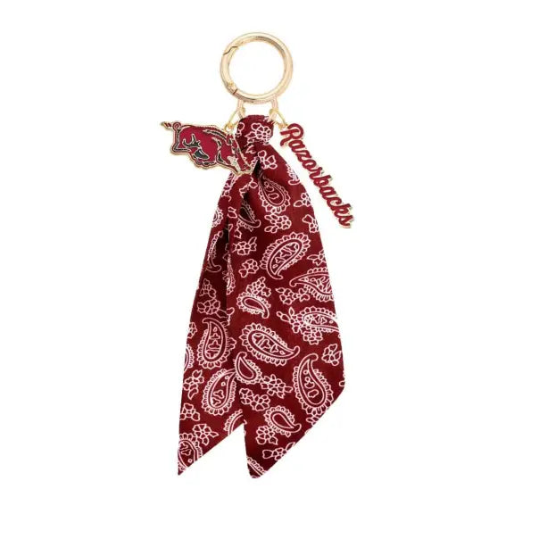 Arkansas Razorback Logo Bandana Bag Charm