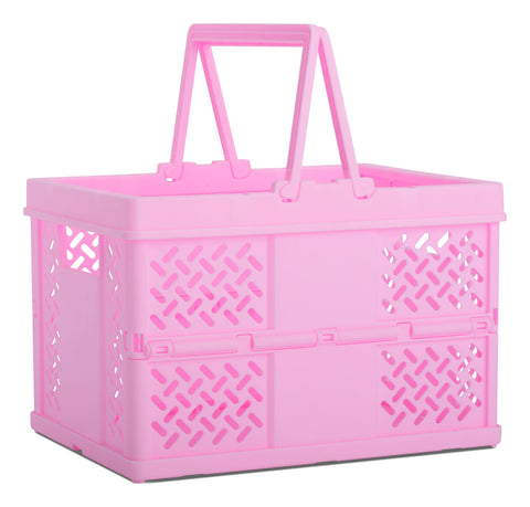 PINK FOLDABLE STORAGE CRATE