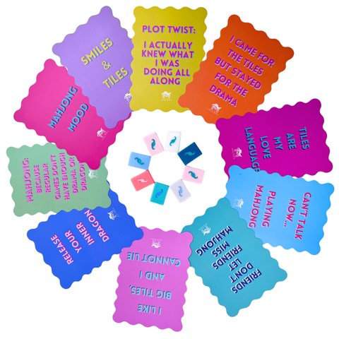 Mahjong Shuffle Card | Scalloped Edges & Bright Colors