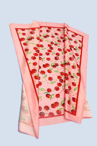 Cherry Print Silky Scarf