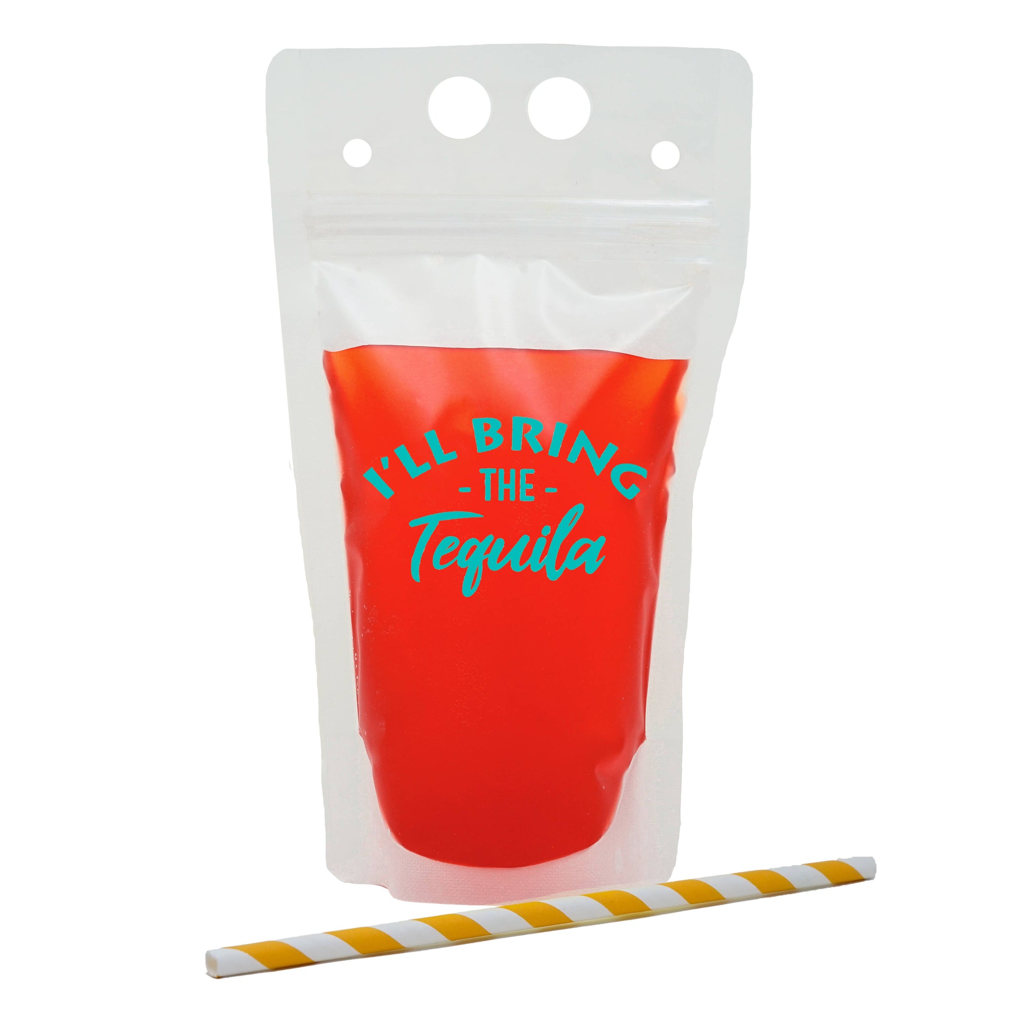 Drink Pouch with Straw - I'll Bring the Tequila (Matte Aqua)