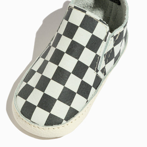 Ebony Check Slip On Baby Shoe