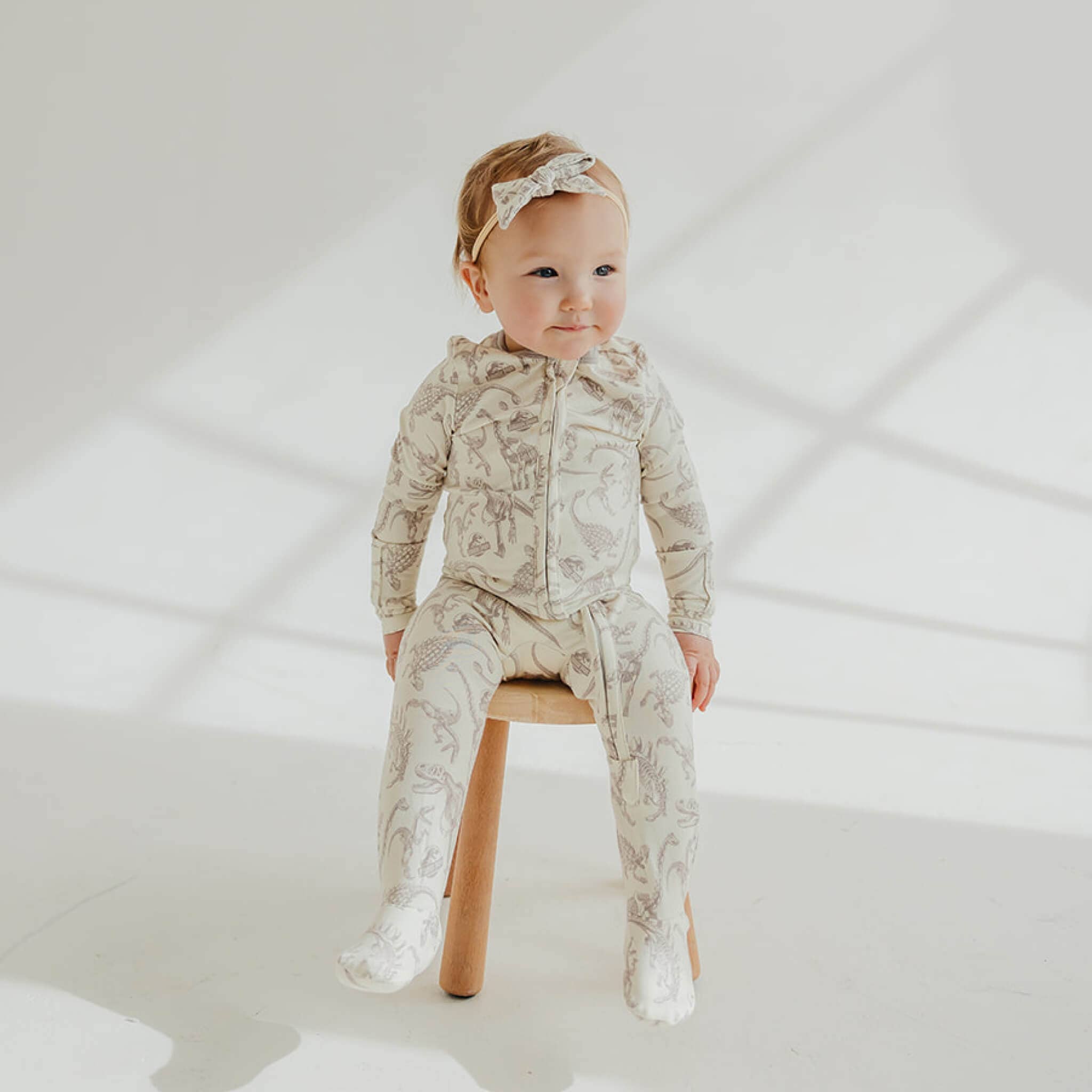 Zip-Up Footie Pajama - Jurassic Park Fossils