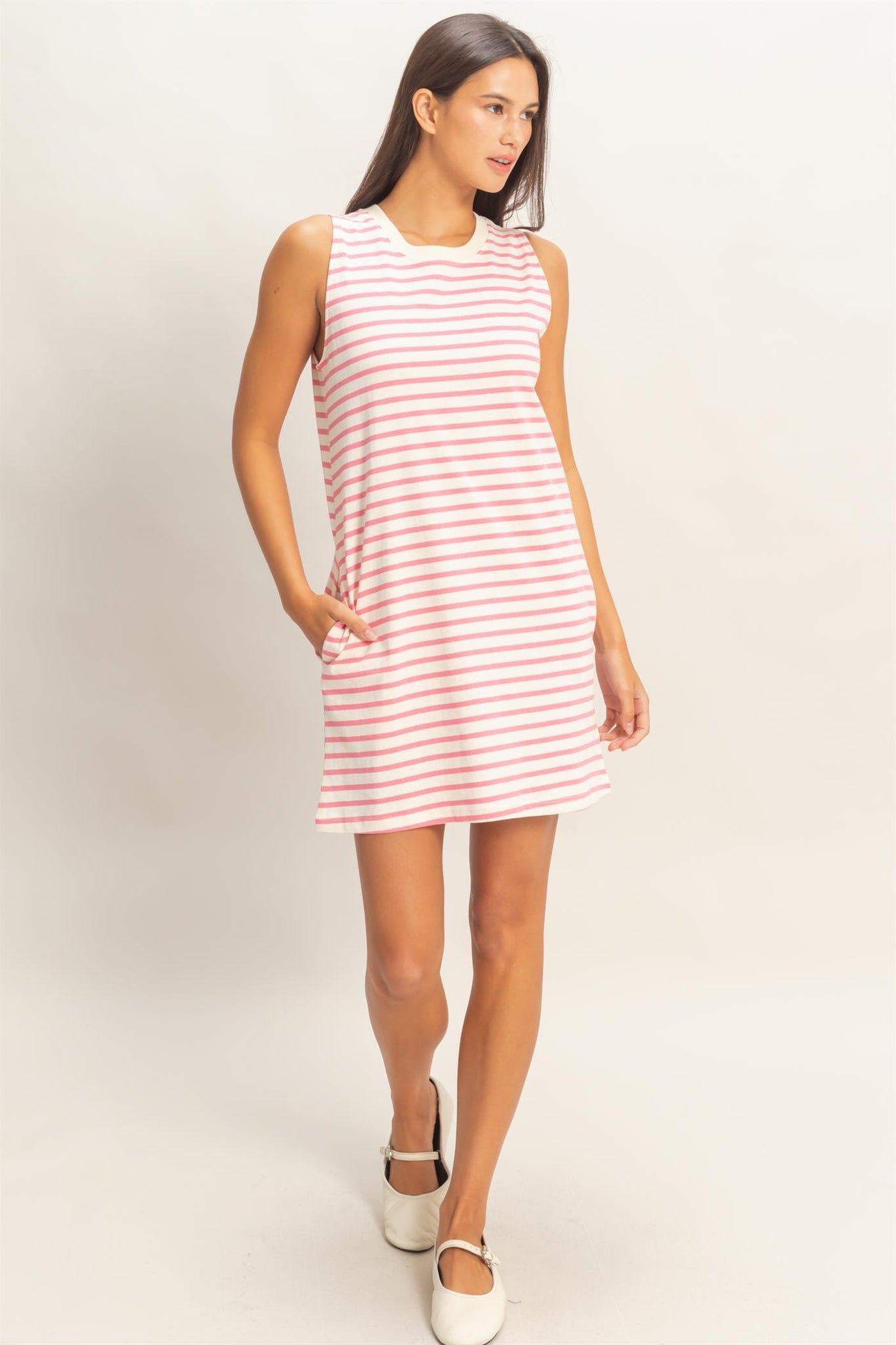 Striped Sleeveless Mini Dress