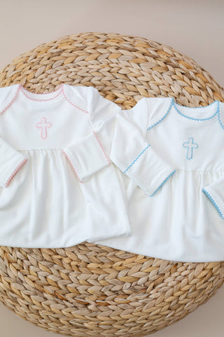 Pink Cross (Easter/Baptism/Christian) Embroidered Gown