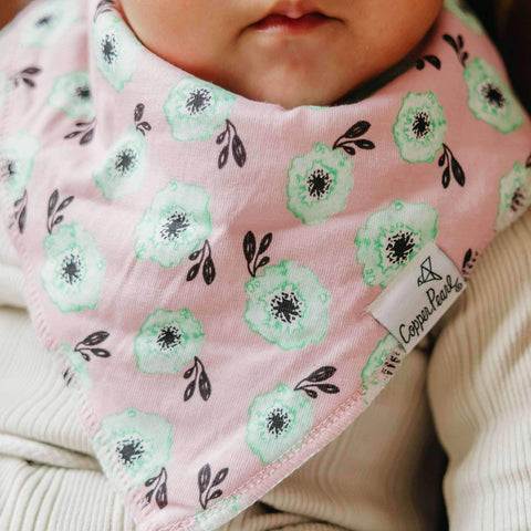 4 Pack Baby Bandana Bibs - Bloom