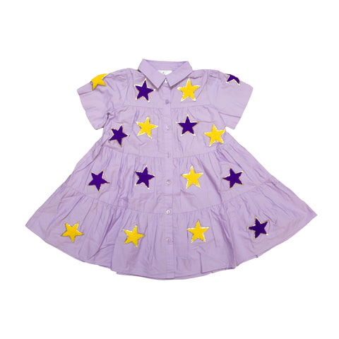 Purple and Yellow Star Dress Adult