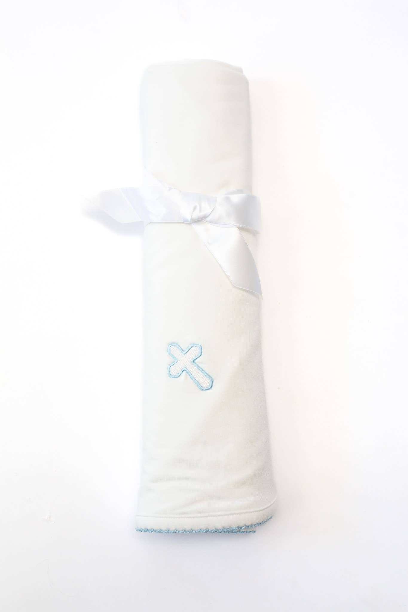 Blue Cross  (Easter/Baptism/Christian) Embroidered Blanket