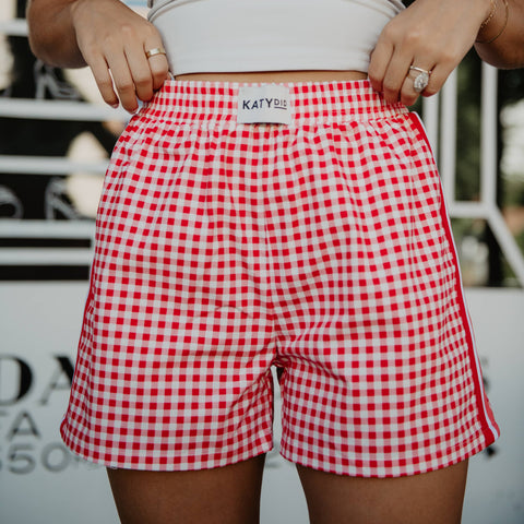 Katydid | Red Plaid Wholesale Cute Women's Boxer Short