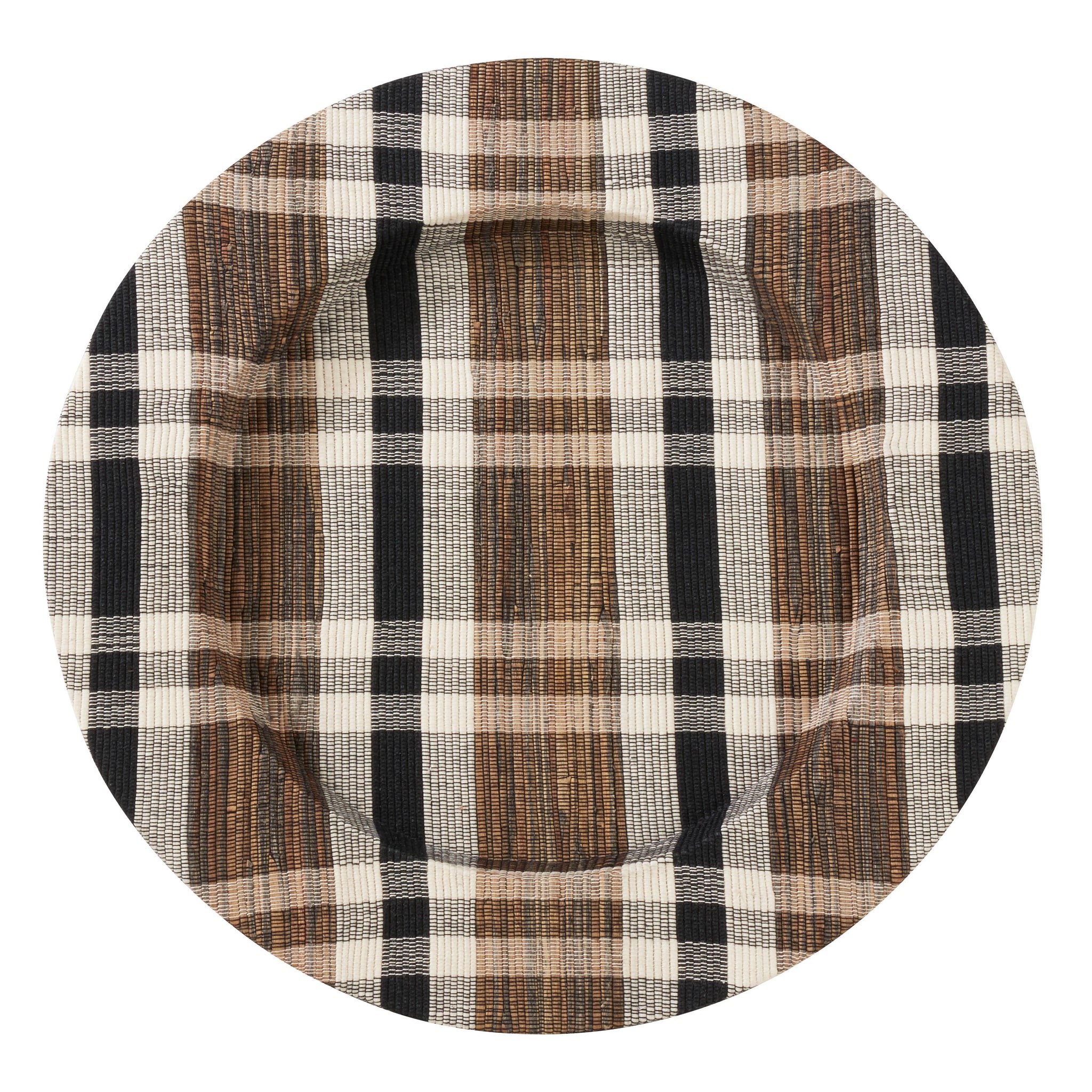 Plaid Woven Water Hyacinth Charger