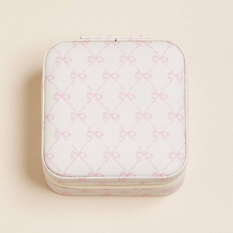 Bow Print Travel Jewelry Case