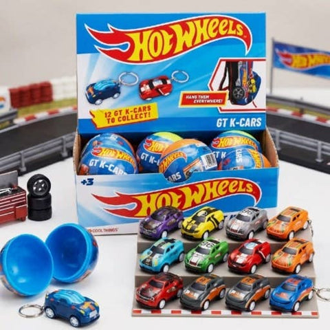 Hot Wheels Pull-Back Car Mystery Keychain Collection