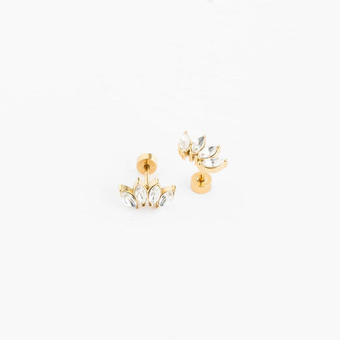 Diamond Crawler Stud Earrings - Hypoallergenic, Girl Gift