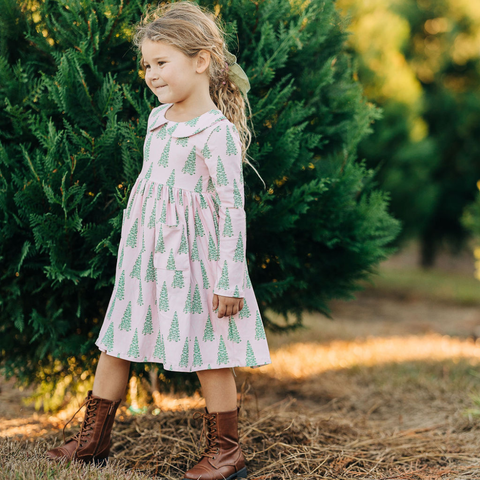 Pink Christmas Tee Twirl Dress