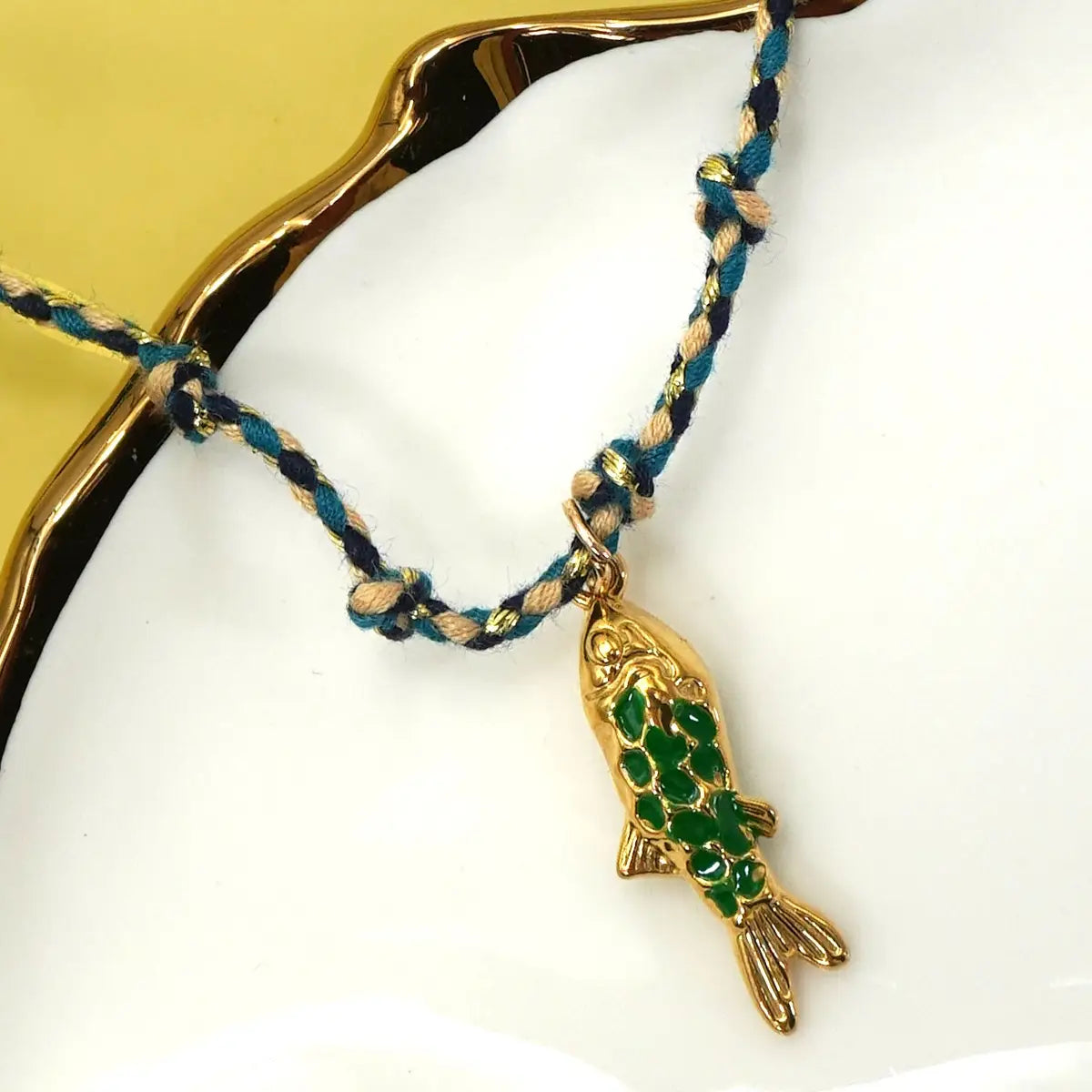 Corded Fish Charm Necklace