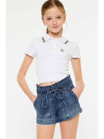 KanCan | Youth Paper Bag Tie Shorts
