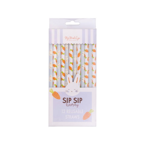 Bunny/Carrot Reusable Straws
