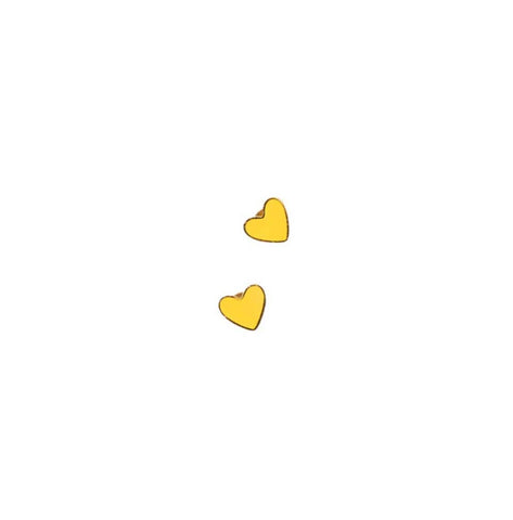 Enamel Heart Stud Earring - Hypoallergenic, Flat Back, Girl