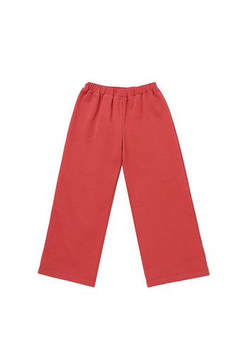 Red Rosie Solid Wide Leg Elastic Waist Sweatpants