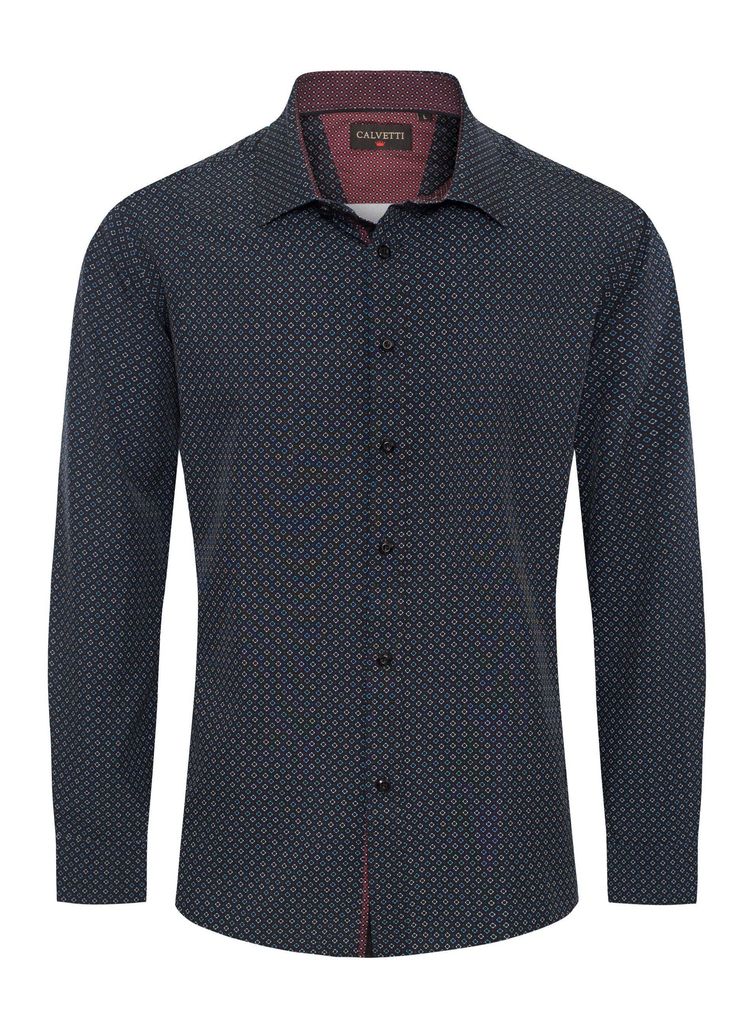Mens Long Sleeve Printed Casual Button-Down Shirts