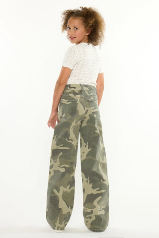 Kancan | Youth High Rise Camo Wide Leg