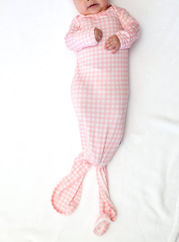 Pink Gingham (Spring/Easter) Knotted Infant Gown