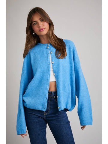 Long Sleeve Crew Neck Knit Cardigan