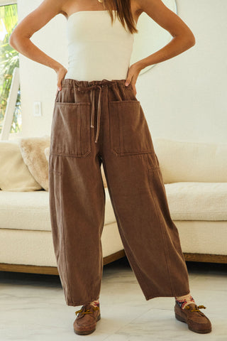 Vintage Washed Relaxed String Pants
