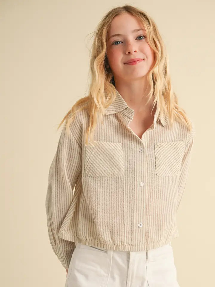 Tween Girls Button Down Shirt