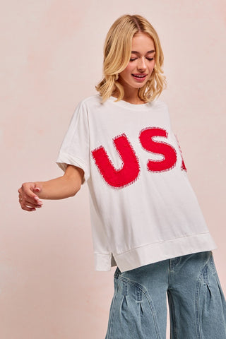 Washed Jersey USA Top