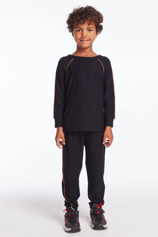 Chaser | Boys True Black Raglan Pullover