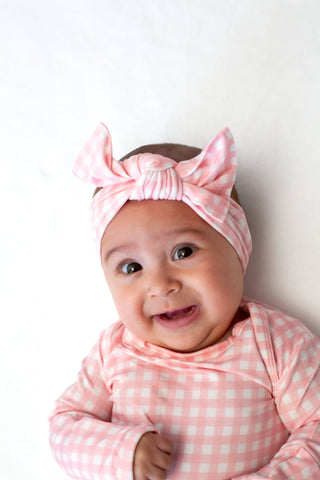 Pink Gingham (Spring/Easter) Knotted Infant Gown