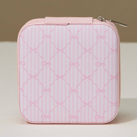 Bow Print Travel Jewelry Case