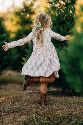 Pink Christmas Tee Twirl Dress