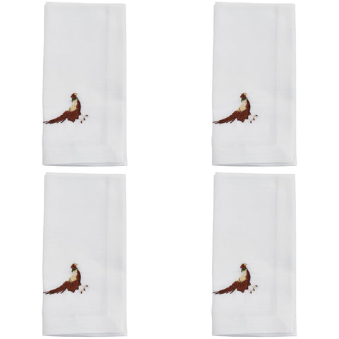Embroidered Pheasant Napkin
