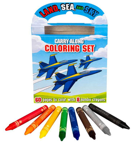 Land, Sea, and Sky: Carry-Along Coloring Set by Grace Baranowski