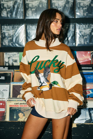 IT2594-MALLARD1 | Lucky Mallard Duck Mock-Neck Sweatshirt