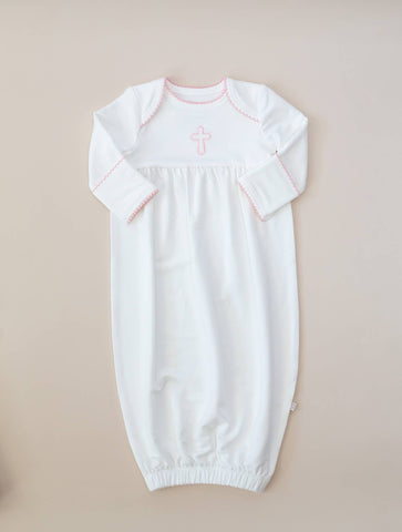 Pink Cross (Easter/Baptism/Christian) Embroidered Gown
