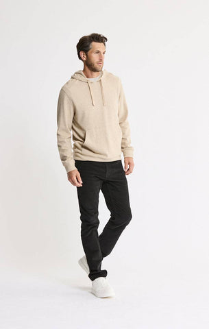 Knit Flannel Pullover Hoodie