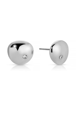 Polished Pebble Crystal Stud Earrings