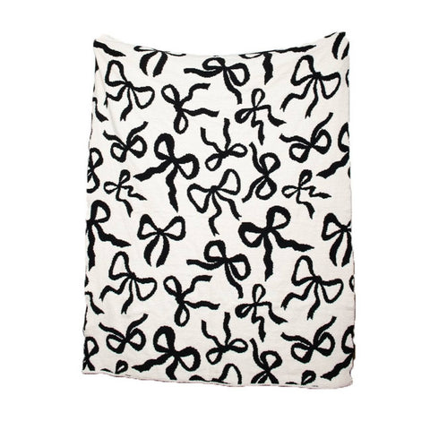 Katydid | Black & White Bows Double Sided Wholesale Blanket