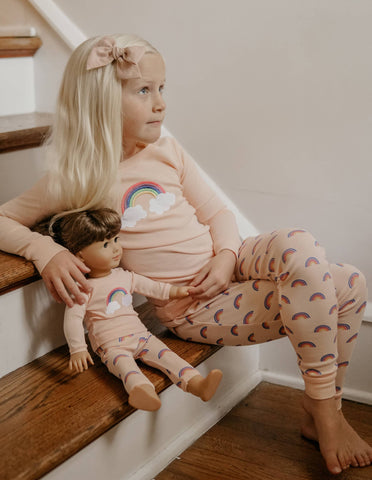 Kids Girl & Doll Cotton Print Pajamas