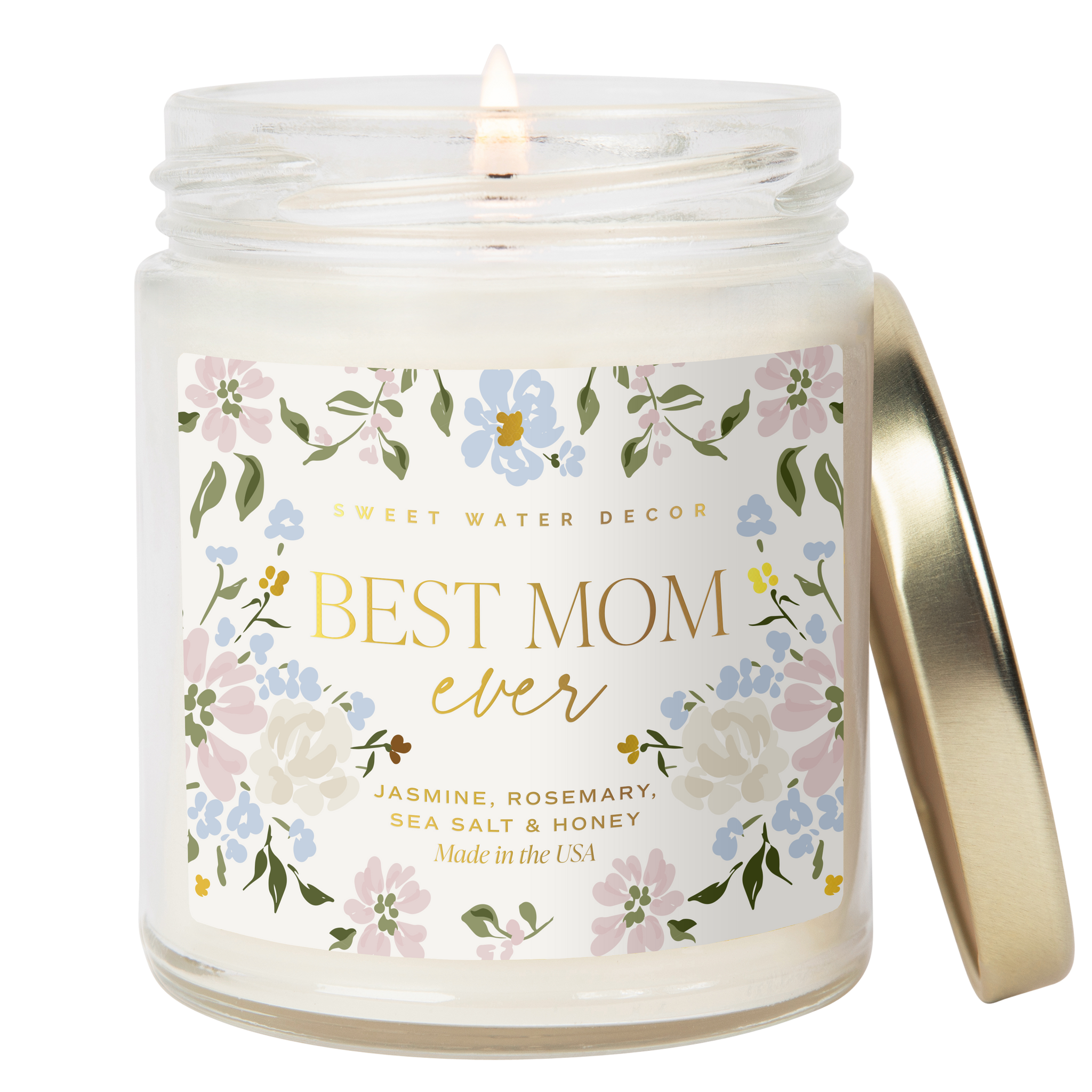 Best Mom Ever Floral Soy Candle