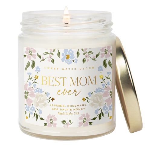 Best Mom Ever Floral Soy Candle