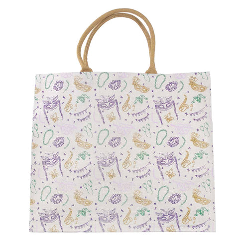 Royal Parade Carryall Tote White/Purple/Green/Gold   19x22x8